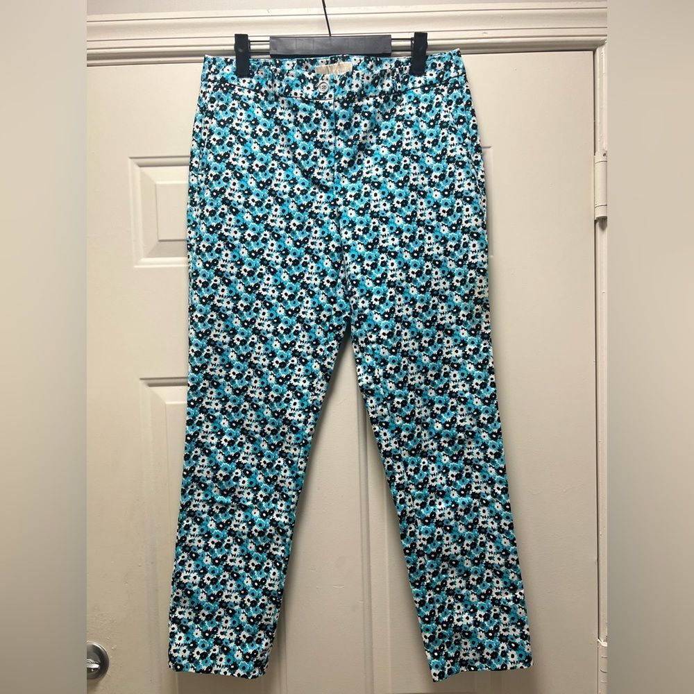 Michael Kors Woman’s Ankle Pants Sz 8 Whimsy Romantic Stretch Floral Pants Daisy